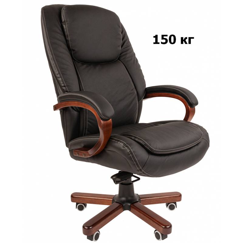 Кресло руководителя Сhairman 408, кожа+PU, черное главное фото