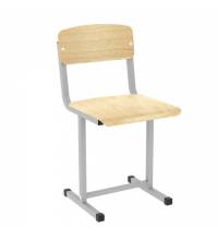 Стул ученический нерегулируемый ПИФАГОР SC-1, 380х380х790 мм, рост 6 (170-190 см), серый каркас, фанера, 533348