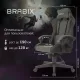 Кресло компьютерное  "Striker GM-121", синхромеханизм,2 подушки, экокожа/велюр, черное/серое, 532961. Фото товара с разных ракурсов.