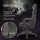 Кресло компьютерное  "Striker GM-121", синхромеханизм,2 подушки, экокожа/велюр, черное/серое, 532961. Фото товара с разных ракурсов.